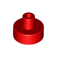 Tile Special Round 1 x 1 with Hollow Bar / Red