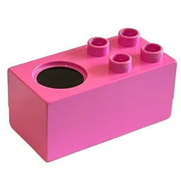 Duplo Stove 2 x 4 x 2 1/2 with 4 Studs and Black Burner Print / Medium Dark Pink