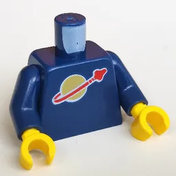 Torso, Classic Space Logo (2019) Print, Dark Blue Arms, Yellow Hands