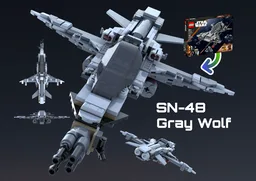 SN-48 Gray Wolf | 75346 Pirate Snub Fighter alt-build