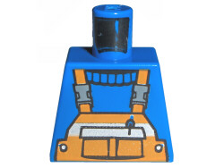 Lego Torso Overalls Orange with Pen in Pocket and Reflective Stripe Shirt Pattern