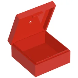 Box 3.5 x 3.5 x 1.3 with Hinged Lid / Red