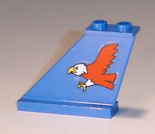 Lego Tail 4 x 1 x 3 with Red Eagle Pattern Model Left Side (Sticker) - Set 6331