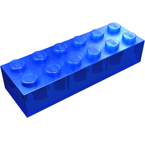 Lego Brick 2 x 6 / Trans-Dark Blue