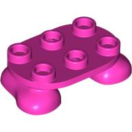 Lego Feet, 2 x 3 x 2/3 with 6 Studs on Top / Dark Pink