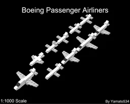 1:1000 Scale Boeing Passenger Airliners
