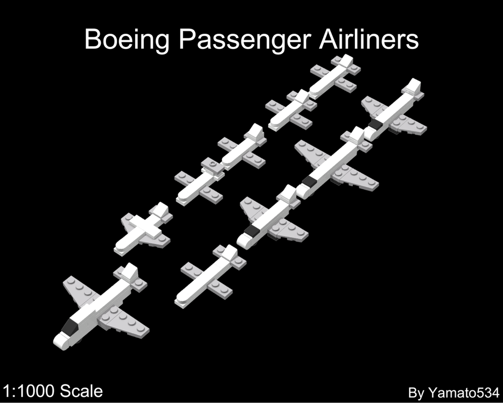 Lego 1:1000 Scale Boeing Passenger Airliners