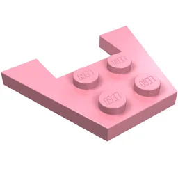 Wedge Plate 3 x 4 without Stud Notches / Pink