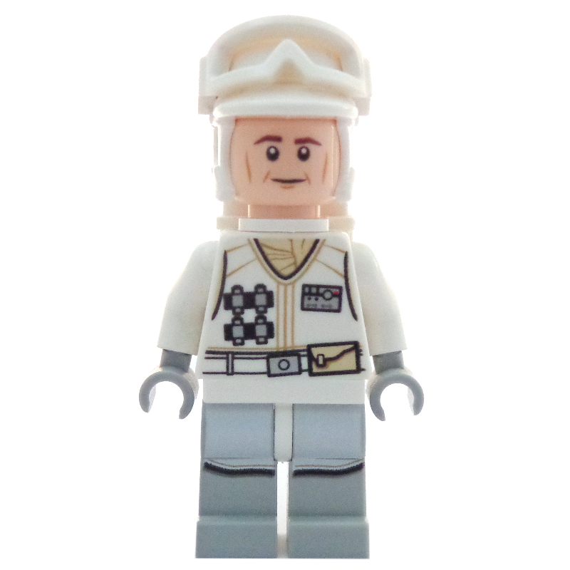 Lego Rebel Trooper in Hoth Uniform, White Hat, White Jacket, Cheek Lines