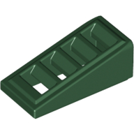 Lego Brick Sloped 18° 2 x 1 x 2/3 with 4 Slots / Grate / Dark Green