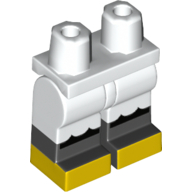 Lego Hips with White Legs and Black Boots Pattern with Ruffles, Yellow Feet Print (Minnie) / White