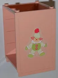 Scala Dresser without Top with Clown on Right Side and House on Left Side Pattern (Stickers) - Set 3241 / Light Salmon