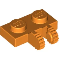 Hinge Plate 1 x 2 Locking with 2 Fingers on Side, 9 Teeth / Orange