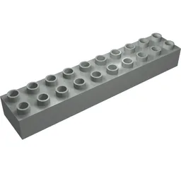 Duplo Brick 2 x 10 / Light Gray