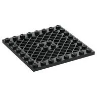 Plate Special 8 x 8 with Grille [Hole in Center] / Black