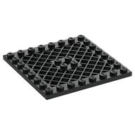 Lego Plate Special 8 x 8 with Grille [Hole in Center] / Black