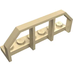 Plate Special 1 x 6 with Train Wagon End Fence / Tan