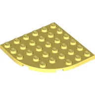 Plate Round Corner 6 x 6 / Bright Light Yellow