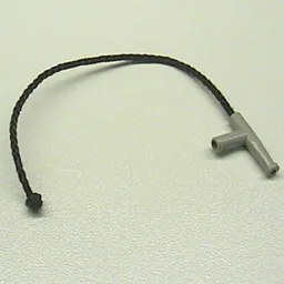 Minifig Hose Nozzle Simple with 8L Black String / Light Gray