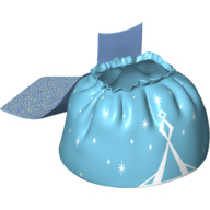 Lego Duplo Cape and Skirt with White Lines and Stars on Medium Azure Background Print / White