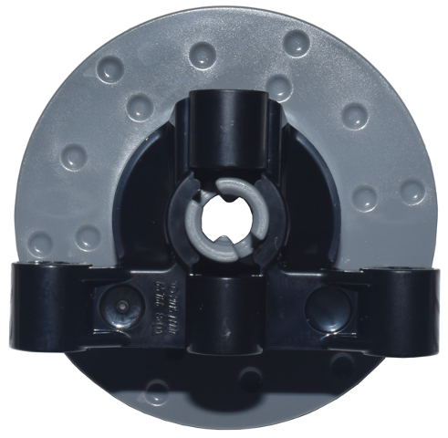 Lego Technic, Steering Axle with 2 Pin Holes and 2 Arms with Axle Holes without Slots (Reinforced) with Dark Bluish Gray Brake Rotor 3 Pin Holes Round (65766 / 35189)