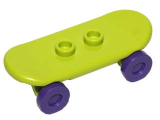 Lego Minifigure, Utensil Skateboard Deck with Dark Purple Wheels (42511 / 2496)
