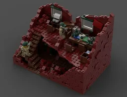Red WW2 Building Ruins