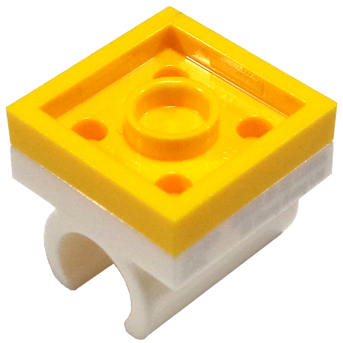 Lego Pencil Topper, Integrated 2 x 2 Plate Inverted / Yellow