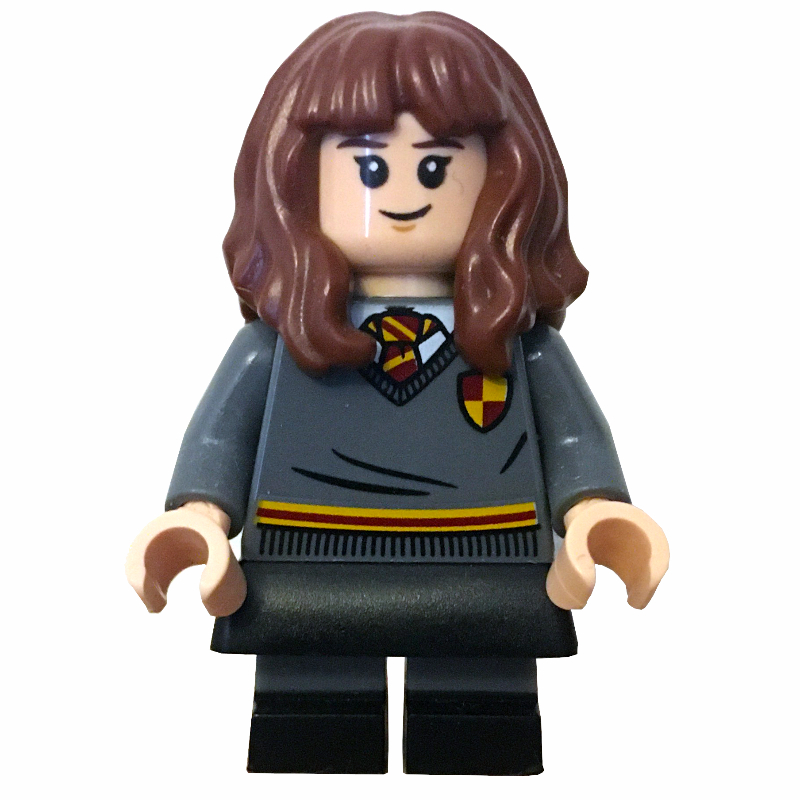 Lego Hermione Granger, Gryffindor Sweater with Crest, Short Legs, Black Skirt