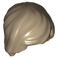 Lego Hair Mid Length, Smooth, Swept Aside / Dark Tan