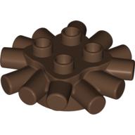 Lego Duplo Brick Round 2 x 2 with Radiating Bars (Camp Fire / Nest) / Brown