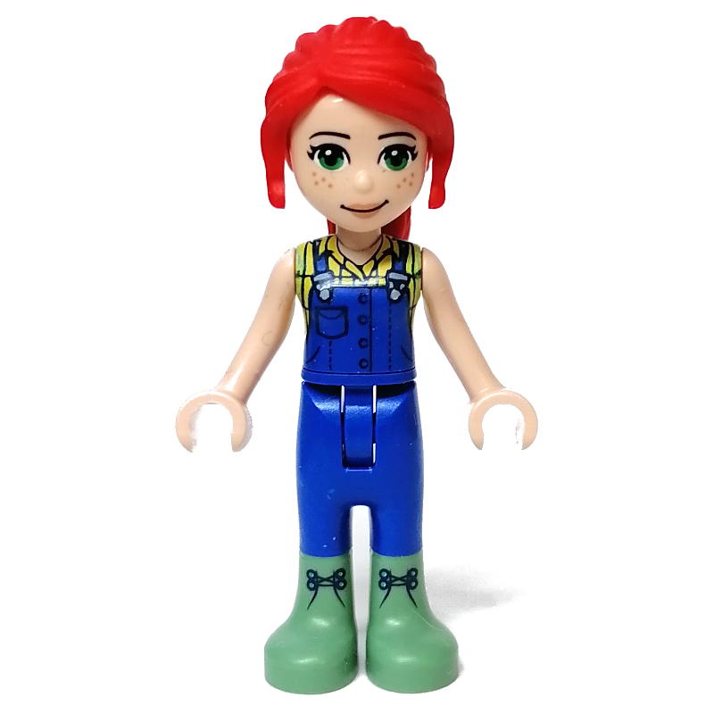 Lego Mia - Bright Light Yellow Shirt, Blue Overalls, Sand Green Boots