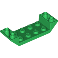Lego Brick Sloped Inverted 45° 6 x 2 Double with 2 x 4 Recessed / Green