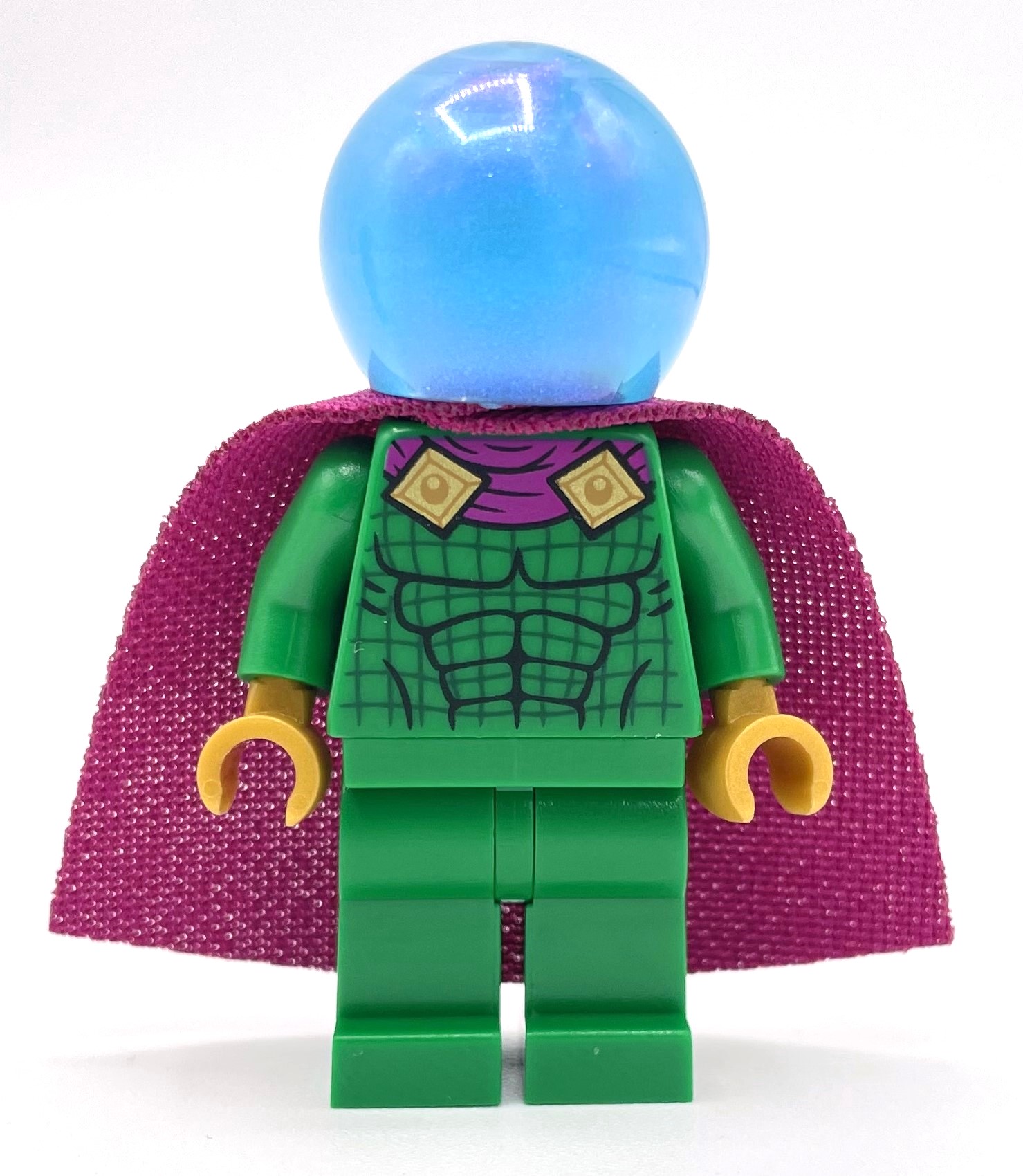 Lego Mysterio, Green Outfit, Opal Trans-Light Blue Helmet