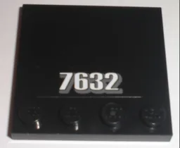 Tile, Modified 4 x 4 with Studs on Edge with White '7632' Pattern (Sticker) - Set 7632
