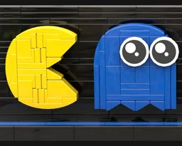 Pac-Man and Ghosts Brick-built Characters Display