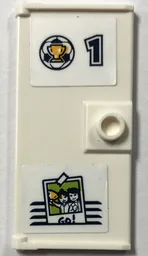 Door 1 x 3 x 5 with Stud Handle with Locker, Dark Blue Vent Lines, Number 1, Soccer Trophy and Polaroid Photo Pattern (Stickers) - Set 41744