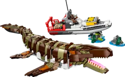 Brick-Built Mosasaurus Boat Mission