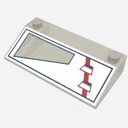Brick Sloped 33° 3 x 6 with ARC-170 Left Print / Trans-Brown