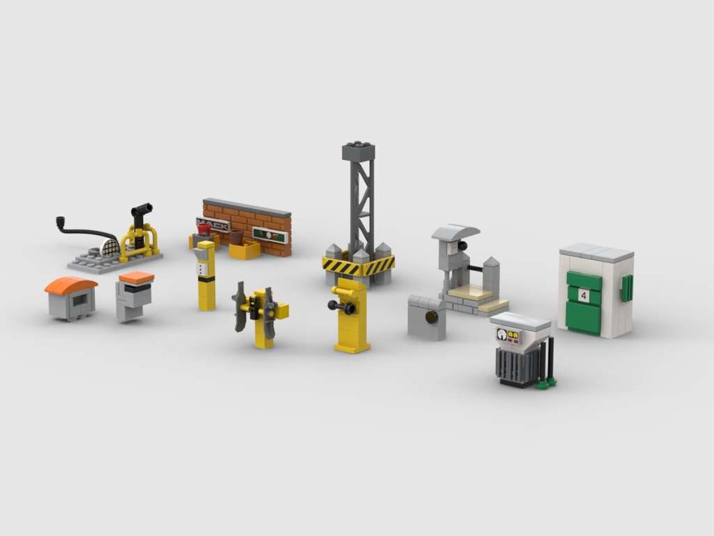 Lego Bahnbauten Bahnbetriebswerk und Bahnhof / Railway buildings at the depot and train station