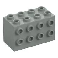 Brick Special 2 x 4 x 2 with Studs on Sides / Light Gray