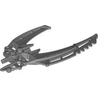 Lego Large Figure Weapon Blade, Double Curved (Mata Nui Scarab Shield Half) / Flat Silver