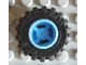 Wheel 11mm D. x 12mm, Hole Notched for Wheels Holder Pin with Black Tire 21mm D. x 12mm - Offset Tread Small Wide (6014b / 6015) / Medium Blue