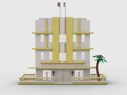 Hotel/Restaurant Art Deco facade V2 (replica of a building lined on Miami Ocean drive)
