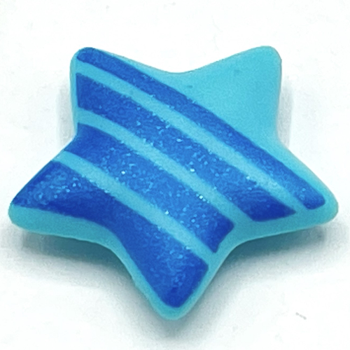 Lego Clikits Icon, Star 2 x 2 Large with Pin, Blue Stripes Print