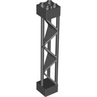 Support 2 x 2 x 10 Girder Triangular Vertical - Type 1 - Solid Top, 3 Posts / Black