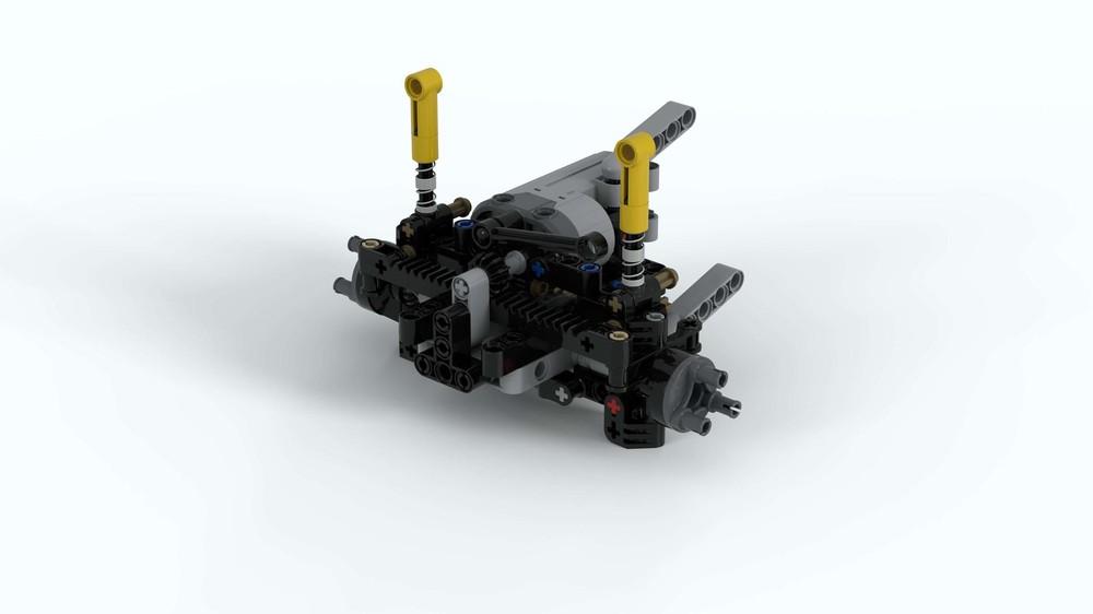 Lego AWD Front Axle 17 Stud wide with Servo Arocs Scale