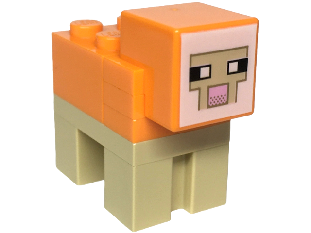 Lego Minecraft Sheep, Orange - Brick Built