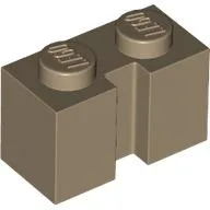 Brick Special 1 x 2 with Groove / Dark Tan