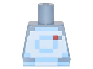 Lego Torso Pixelated Bright Light Blue and White Spacesuit Pattern